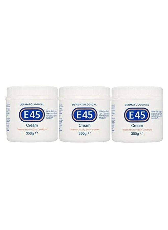 e45 Dermatological Cream Treatment for Dry Skin Conditions (350g) Pack of 3 - Image 1